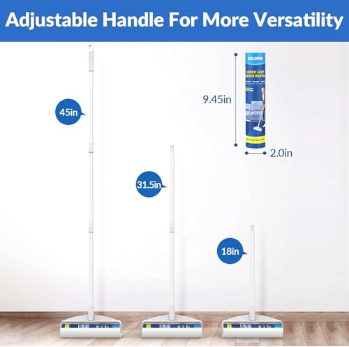 Large Lint Rollers for Carpet: Sticky Rollers for Floor DELOMO 9.45 in with 3 Extendable Handle, Long Handle Sticky Mop for Cleaning Carpets, Cars, Bedding, Couches, and Pet Hair - for Pet Homes - size: A: 1 Roller + 4 Refills (Wide: 9.45 in)