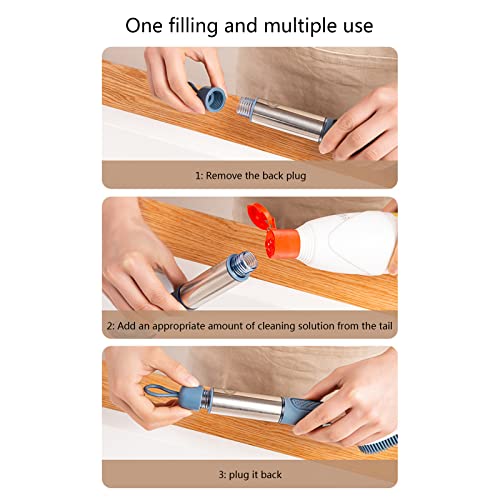 Soap Dispensing Dish Brush with 4 Replacement Heads 4 in 1 Long Handle Cleaner