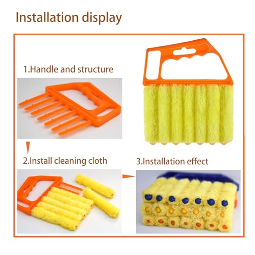 Washable Blinds Cleaner Tool, Blind Duster, Microfiber Dusting Brush for Venetian Blinds, Window Shutters, Air Conditioner Vents (4-Pack)