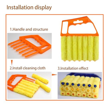 Washable Blinds Cleaner Tool, Blind Duster, Microfiber Dusting Brush for Venetian Blinds, Window Shutters, Air Conditioner Vents (4-Pack)
