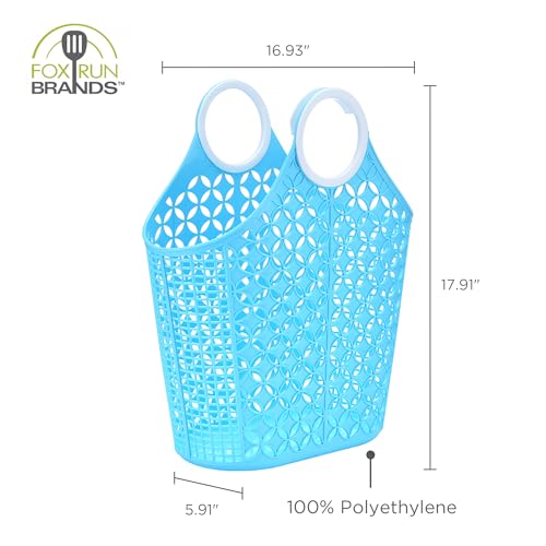 Fox Run Blue Cleaning Caddy, Laundry and Produce Basket with Built-In Handles, 6" x 14" x 18" - color: Blue
