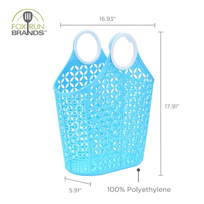 Fox Run Blue Cleaning Caddy, Laundry and Produce Basket with Built-In Handles, 6" x 14" x 18" - color: Blue
