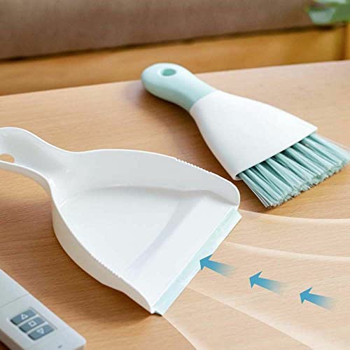 Dust pan Broom Brush Dustpan - Small Broom and Dustpan Set,Mini Broom and Dustpan,Small Dustpan and Brush Set for Home Cleaning, Sofa, Desk, Guinea Pig Cage, Cat Litter etc.（Light Green） - color: Light Green, size: 1 Set