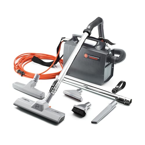 Hoover Commercial PortaPower Lightweight Canister Vacuum Cleaner, Bagged Canister Vac with Attachments, 2-in-1 Vac and Blower, Corded Vacuum Cleaners for Commercial Use