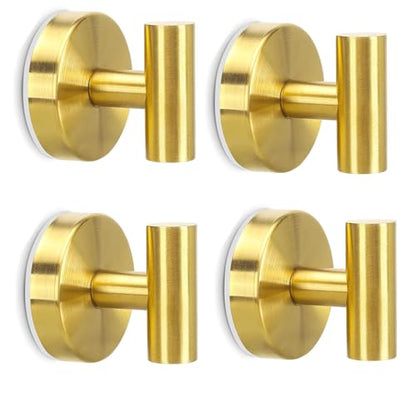 4 Pack Suction Cup Hooks Strong Towel Shower Storage Gold Wall Twist Tight Suction Hooks for Wash Wreath Hanger Loofah - color: Gold