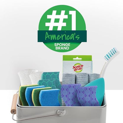 Scotch-Brite Greener Clean Non-Scratch Scrub Sponge, 6 Nonscratch Kitchen Sponges for Cleaning Around the Home, Bathroom & More, Most Durable Recycled Dish Scrubber, Best for Nonstick Pots and Pans