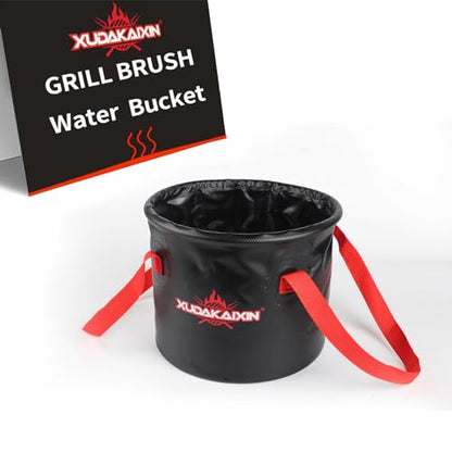 XUDAKAIXIN Grill Brush Collapsible Water Bucket for Grill Cleaning, Camping, and Outdoor Activities (Only Water Bucket No Grill Brush)-Black - style: XUDAKAIXIN Water Bucket