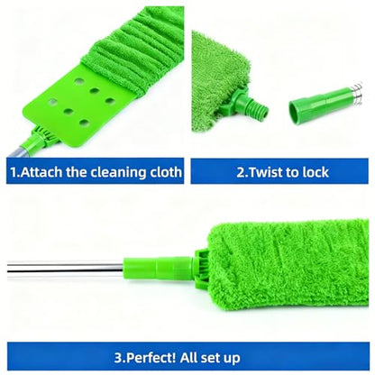 Retractable Gap Dust Cleaner Under Appliance Cleaning Tool, GMLRKY Flat Duster for Under Refrigerator Fridge Stove Couch Bed, Skinny Thin Duster for Tight Spaces (Green) - color: Green