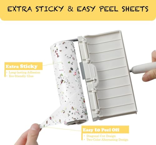 Large Surface Lint Roller Extra Sticky Refills, Total 240 Easy Tear Sheets, Insert Tube Measures 1.5" and Fits Most Supersize 6.3'' Wider Lint Roller, Works Great On Pet Hair(Pack of 4) - size: 6.3" / 240 Sheets