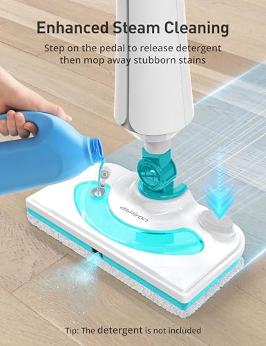 Professional Steam Mop Cleaner,1300W Floor Steamer with Detergent Chamber,25S Heat Up, Lightweight Steamer for Cleaning,1800w Yard Power Brush with 14.5 Gal Removable Leaf Collection Bag