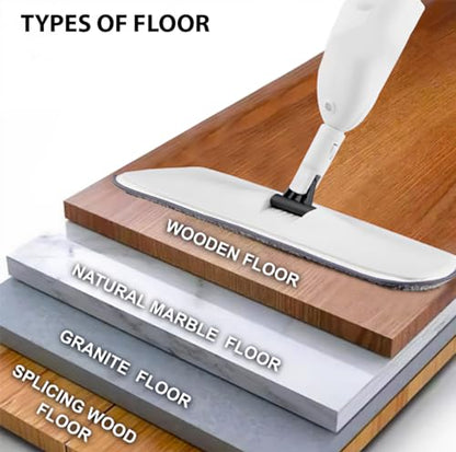 Heavy Duty Spray Mop for Floor Cleaning, Wet/Dry Use, Long Handle Flat Mop with Sprayer with Refillable Spray Bottle for Any Floor, Reusable Microfiber Pads