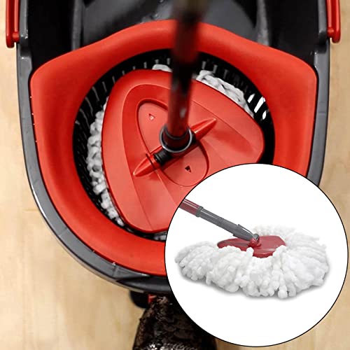 2 Pack Spin Mop Replacement Head Compatible with O Cedar EasyWring Spinning Mop Microfiber Mop Refills White Floor