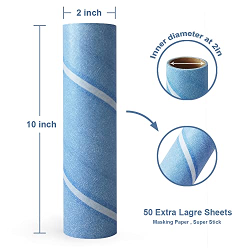 Layers Large Lint Roller Refill, Suitable for Most Large Rollers，mega Rollers, 10 in Wide Roller in The Market - 3 Packs - size: 50 Count (Pack of 3)