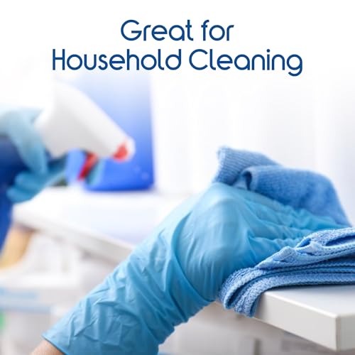 Inspire Black Nitrile Disposable Gloves | 4.5 Nitrile Disposable Safety Medical Cooking Cleaning Gloves - size: Medium, style: Blue - Box of 100