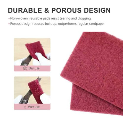 4" x 6" Scuff Pad Maroon 6 Pack - Scuffing, Scouring, Sanding, Paint Primer Prep Adhesion Scratch - Surface Preparation Automotive Car Auto Body Woodworking 7447 - color: Maroon, size: 6 pcs (4" x 6")