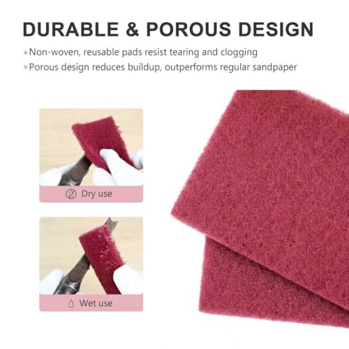 4" x 6" Scuff Pad Maroon 6 Pack - Scuffing, Scouring, Sanding, Paint Primer Prep Adhesion Scratch - Surface Preparation Automotive Car Auto Body Woodworking 7447 - color: Maroon, size: 6 pcs (4" x 6")
