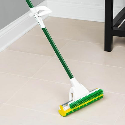 Sponge Mop with Built-in Scrub Brush, Heavy-Duty for Deep Cleaning, Durable Handle, Ideal for Tile/Marble/Wood Floors