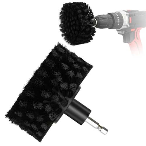 Soft Bristle Leather Brush for Drill, for Leather, Car Interior, Car Wheel, Upholstery, Furniture, Carpet - color: Black Soft Bristles (Nylon)