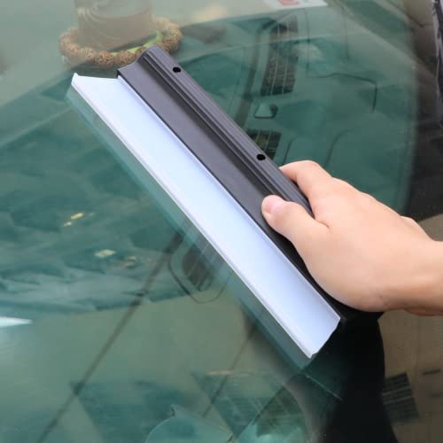 Watris Veiyi 10" Silicone Water Blade Squeegee, Quick Dry Wiper Blade Squeegee, Antislip Automotive Shower Squeegee for Car Glass and Shower Kitchen Window…