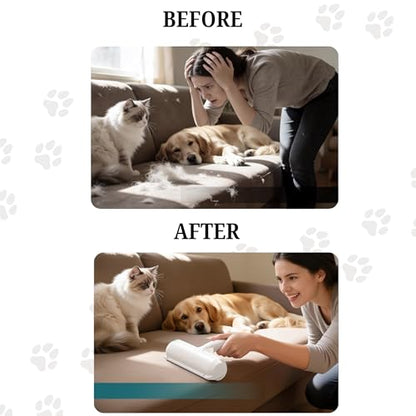 Reusable Pet Hair Remover Roller - Dog and Cat Hair on Couch, Bedding, Car, Rugs & Furniture - Portable and Eco-Friendly (White/Blue) - color: White/Blue