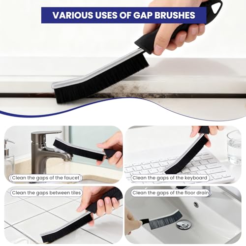4PCS Crevice Cleaning Brush -Hard Bristle Crevice Cleaning Brush Multifunctional Grout Brush for Cleaning, Gap Scrub Brush Crevice Cleaning Tools for Kitchen, Sinks, Shower, Tile, Toilet, Window