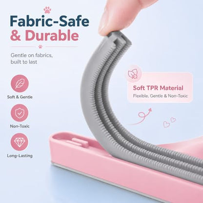 2 Pack Portable Pet Dogs Cats Hair Remover Lint Removal Shaver Tool Fur Scraper Carpet Rake for Couch Furniture Car Mats Fabric Sofa Clothes Bedding Pink - color: Pink