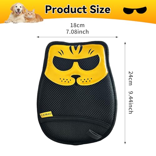 Pet Hair Removal Glove, Washable Reusable Cat Dog Fur Remover Mitt with Electrostatic Dual-Direction Surface for Couch, Sofa, Bedding, Rugs and Pet Beds(2pcs-Yellow Black) - color: 2pcs-Yellow Black