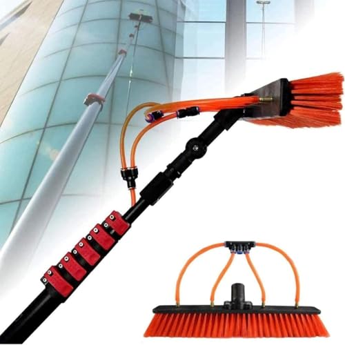 30FT Solar Panel Cleaning Brush Kit, Lightweight Aluminum Alloy Pole with Wash/Brush/Scrape Tool, High-Rise Window Washing Equipment for Outdoor Glass Roof Washer(35cmbrushhead,3.6m) - color: 35cmbrushhead, size: 3.6m
