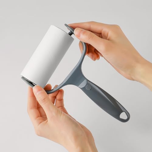 Flat Sticky Lint Roller for Couch Desk Chair Dog/Cat Bed Balliard Table Lint Roller for Pet Hair Lint Remover T Shape Handle with 4 Refill Rolls (Navy Black) - color: Navy Black T Handle