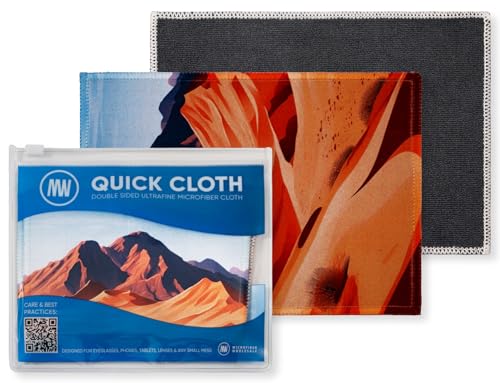 Microfiber Wholesale Quick Cloth Glasses Cleaning Cloths–5x7 Desert 2-Pack with Case | Double-Sided Lens Cleaner for Eyeglasses, Camera, Screens & Glass | Reusable Microfiber Glass Polishing Cloths - color: Desert, size: 5"x7"