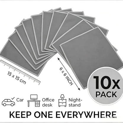 Extra Fine Microfiber Hearing Aid Cloth Wipes, 10 Pack Lint Free Hearing Aid Cloth, 15 x 15 cm Reusable Dry Wipes for Hearing Aids, Scratch Free Microfiber Cloth for Glasses, Screens, Grey