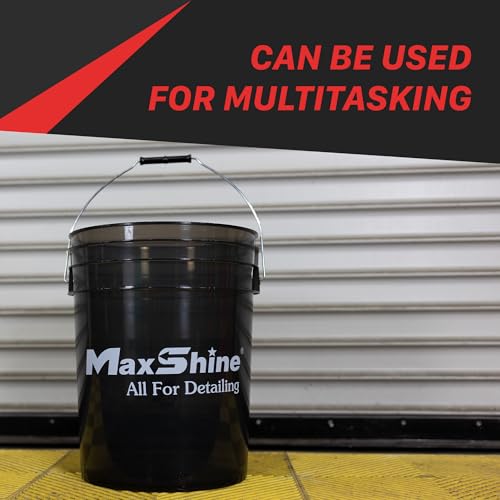 Maxshine 5 Gallon Universal Detailing Bucket (Red) – Car Wash Bucket for Scratch-Free Washing, Garage Storage & Detailing Tools – Holds Soap, Foam Cannon, Microfiber Towels & More - color: 5g Bucket (Red)