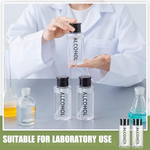 Layhit 3 Pcs 10 oz Alcohol Pump Dispenser Bottles Alcohol Push Down Liquid Dispenser Empty Pumping Bottle Refillable Cosmetic Container for Personal, Salon, Nail Care (Black Cap + Clear Bottle) - color: Black Cap + Clear Bottle