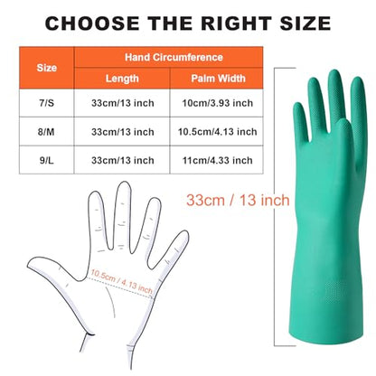 North Tower Long Dishwashing Gloves Length Rubber Reusable Resistant Platos Nitrile,Dishwashing Gloves - size: Small