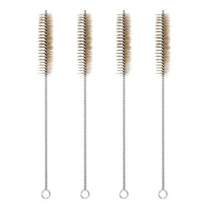PATIKIL 12" Wire Tube Brush, 4Pcs 1" Diameter Brass Wire Tube Brush Pipe Cleaning Supplies for Auto Parts, Bottles, Tubes, Brass Tone - size: 1"