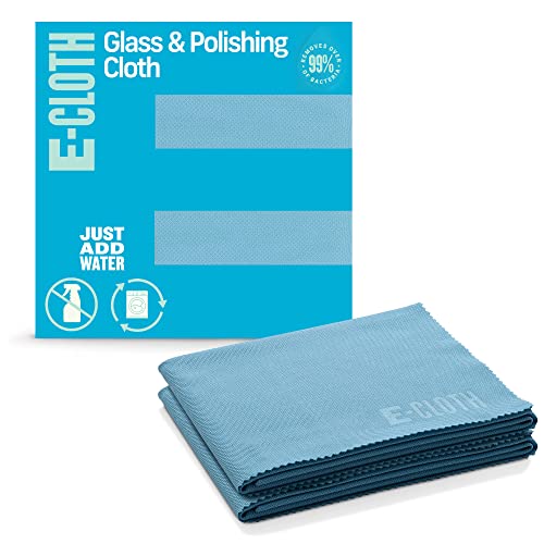 E-Cloth Glass & Polishing Cloths, Premium Microfiber Glass Cleaner, Great for Windows, Glass and Mirrors, Washable and Reusable, 100 Wash Guarantee, Alaskan Blue, 2 Pack - color: Alaskan Blue - 2 Pack, size: New Version