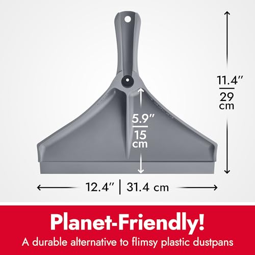 Dustpan by Ravmag- Solid Natural Silicone Rubber Construction- Stand Up Design (Short Handle) - size: Short Handle