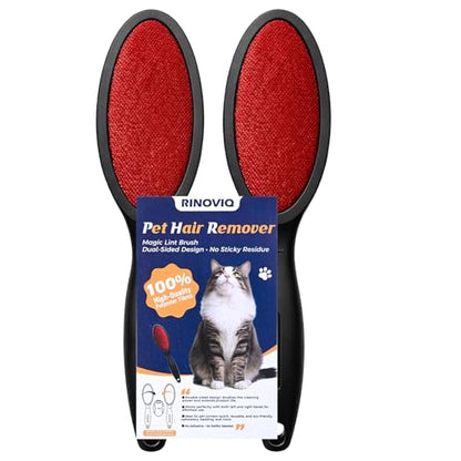 2 Pack Magic Lint Brush for Pet Hair, Double Sided Reusable Velvet Lint Remover for Clothes, Couch, Furniture & Upholstery, Dog & Cat Fur Cleaner, No Sticky Roller Refills Needed - color: Lint Brush - 2 Pack