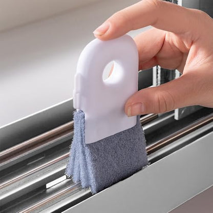Groove Cleaning Brush Window Track Cleaner Window Sill Cleaner Sliding Door Track Crevice Clean Brushes,White - color: White