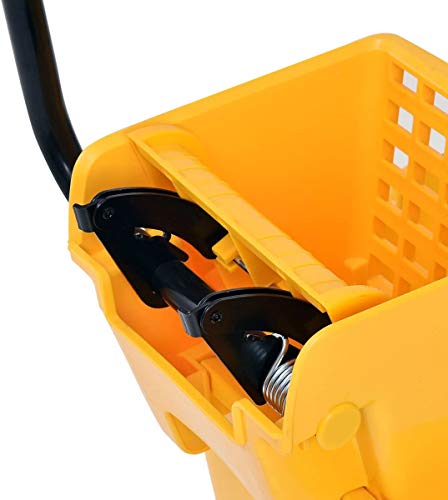 Nightcore Commercial Mop Bucket and Side Press Cleaning Wringer Portable Trolley On Wheels,All-in-one Tandem Floor Cleaning,Wavebrake. Ideal for Household,Commercial (34 Quart) - size: 34 Quart