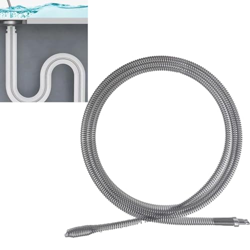 Drain Clog Remover, Spring Drain Snake with Electric Drill Connector, Metal Drain Hair Removal Tool for Sewer Kitchen Sink Bathroom Tub Toilet Clogged Drain Auger Cleaner,1 Pcs 78.7 Inch - size: 78.7 Inch