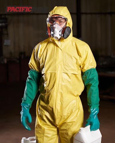 PACIFIC PPE 26" Rubber Chemical Resistant Gloves, PVC Reusable, Heavy Duty Waterproof With Cotton Liner, Anti-skid, Acid-alkali and Oil Resistant, X Large - color: Green 26inch 1pair, size: X-Large (Pack of 1)