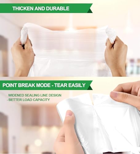 FORID Clear Trash Bags, 8 Gallon Garbage Bags, Wastebasket Bin Liners 330 Count Plastic Trash Bags for Bathroom Bedroom Office Garbage Can 30 Liters - Durable & Thick Trash Bag - Medium - size: 330 Count (Pack of 1), style: Clear 8 Gal