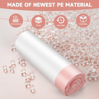 Small Trash-Bags-Bathroom 4 Gallon Drawstring Garbage-Bag - Kitchen Bedroom Car Size Unscented Clear White 90 Count Recycle Plastic Tall Liners for Office Outdoor Garden Waste Basket Can Heihaily - style: Red Drawstring-4Gal-90