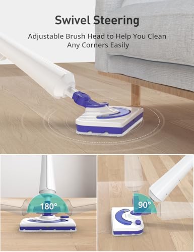 Aspiron Professional Steam Mop Cleaner, 1300W Floor Steamer with Detergent Chamber, 25S Heat Up, Lightweight Steamer for Cleaning with 2 Washable Pads, Safe for Tiles, Upholstery, Hardwood, White