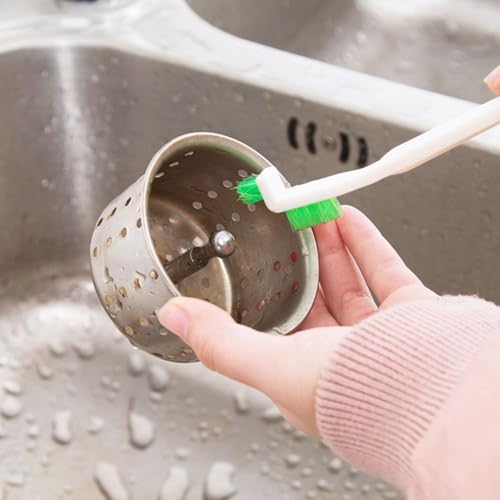 1SET Bottle Cleaning Brushes - 7.5in High Head Brush with Detachable Sponge & Bristle Heads | Hanging Hole Design for Storage