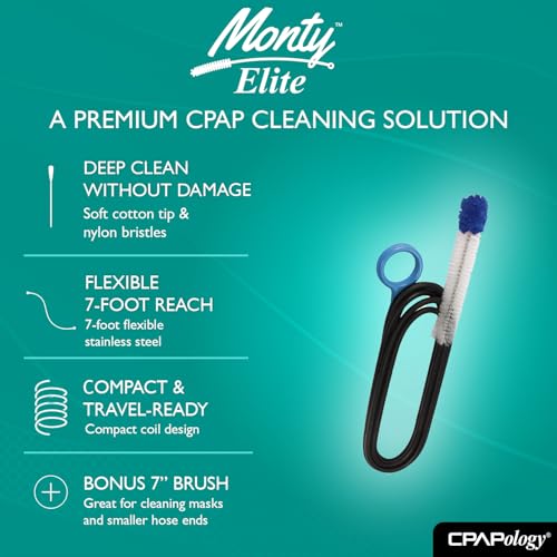 Monty Elite Premium CPAP Tube Brush Cleaner ((Standard (Fits 15-22mm Tube)) - size: (Standard (Fits 15-22mm Tube)