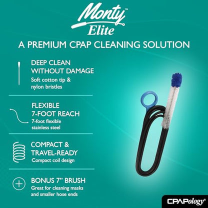 Monty Elite Premium CPAP Tube Brush Cleaner ((Standard (Fits 15-22mm Tube)) - size: (Standard (Fits 15-22mm Tube)