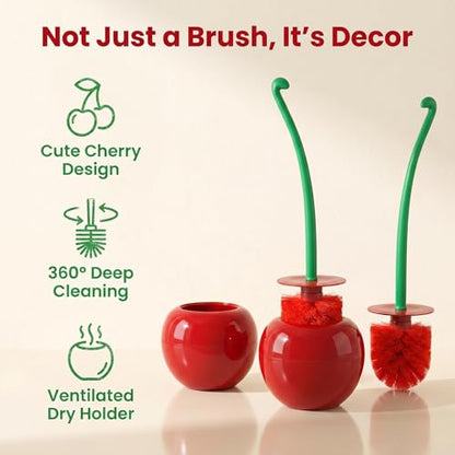 Toilet Bowl Brush with Holder Set: 360°Under Rim Toilet Scrubber 2pcs for Daily Home Cleaning-removes 99% of Stains in 30 Seconds with Zero Residue