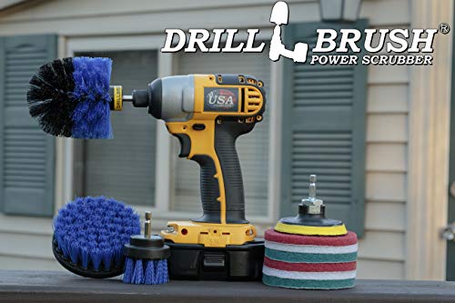 Cleaning Supplies - Drillbrush - Brush Drill Attachment Kit - Drill Brush Pads - Hot Tub Cleaner Brush - Pool Cleaner Brush - Scrub Brush - Power Cleaning Brush - Rotary Drill Brush Cordless Scrubber - color: Blue